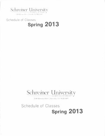 Spring 2013 - Schreiner University