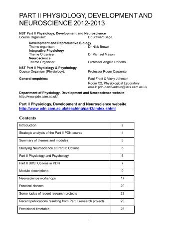 part ii physiology, development and neuroscience - Department of ...