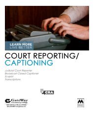 COURT REPORTING/ CAPTIONING - GateWay Community College