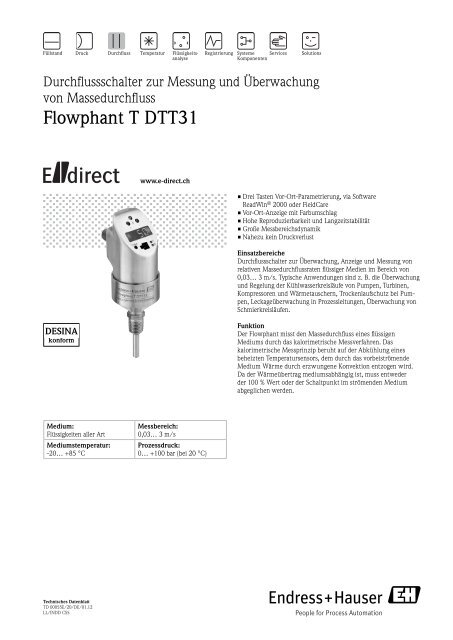 Flowphant T DTT31 - E-direct  Shop Endress+Hauser Deutschland