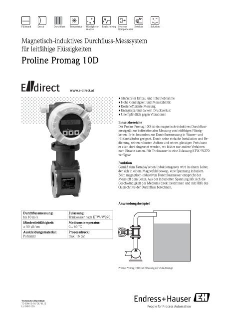 Proline Promag 10d E Direct Shop Endress Hauser Deutschland