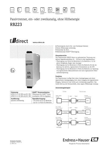 RB223 - DE (PDF 411,0 kB) - E-direct Shop Endress+Hauser ...