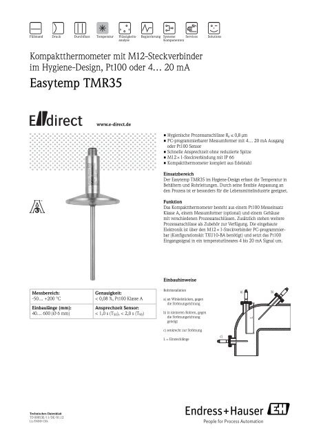Easytemp Tmr35 E Direct Shop Endress Hauser Deutschland