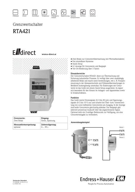 RTA421 - E-direct Shop Endress+Hauser Deutschland