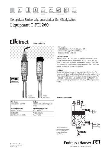 Liquiphant T FTL260 - E-direct Shop Endress+Hauser Deutschland