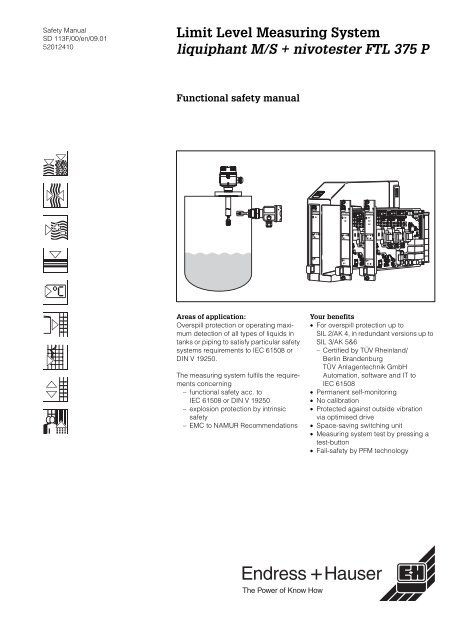 Limit Level Measuring System liquiphant M/S + nivotester FTL 375 P