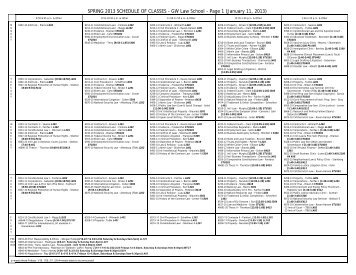 SPRING 2013 SCHEDULE OF CLASSES - GW Law School - Page 1 ...