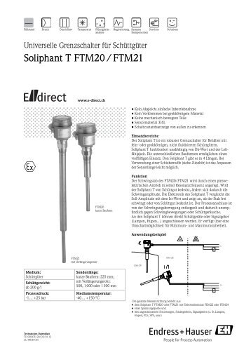 Soliphant T FTM20 / FTM21 - E-direct Shop Endress+Hauser ...