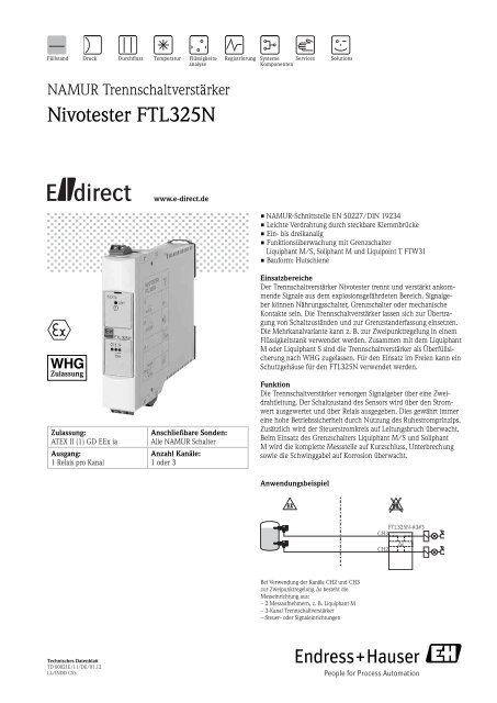 Nivotester FTL325N -  E-direct Shop Endress+Hauser Deutschland