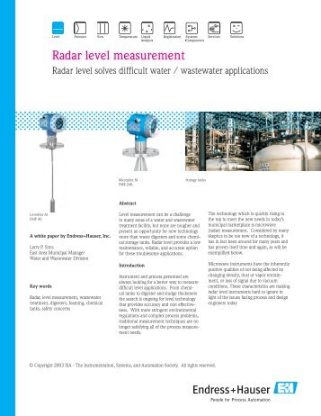 Radar level measurement - Endress+Hauser