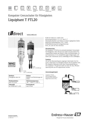 Liquiphant T FTL20 - E-direct Shop Endress+Hauser Deutschland