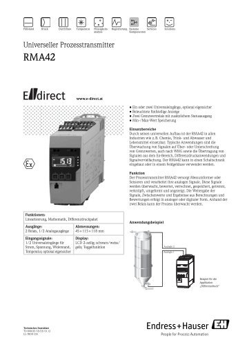 RMA42 - AT (PDF  390,0 kB) - E-direct Shop Endress+Hauser ...