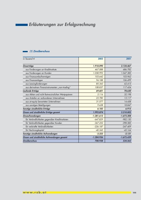 Geschäftsbericht 2002 - Raiffeisen Zentralbank Österreich AG