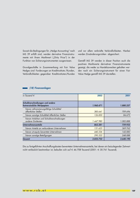 Geschäftsbericht 2002 - Raiffeisen Zentralbank Österreich AG