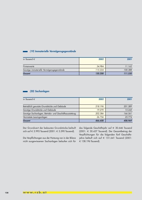 Geschäftsbericht 2002 - Raiffeisen Zentralbank Österreich AG