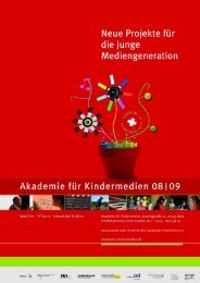 Die Akademie für Kindermedien 08/09 im Überblick