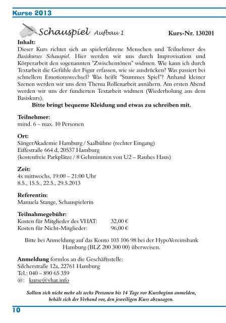 Bühne 2013.1_Nr.518 - Verband Hamburger Amateurtheater eV