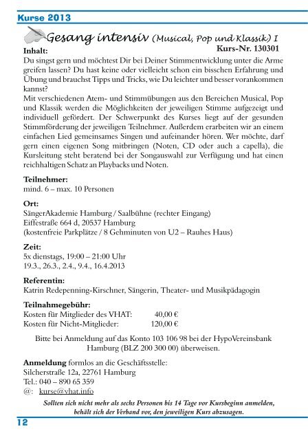 Bühne 2013.1_Nr.518 - Verband Hamburger Amateurtheater eV