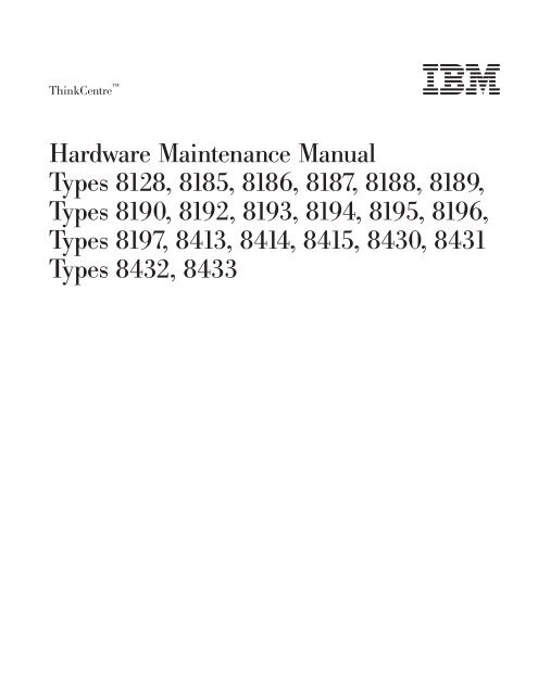 Hardware Maintenance Manual - Lenovo