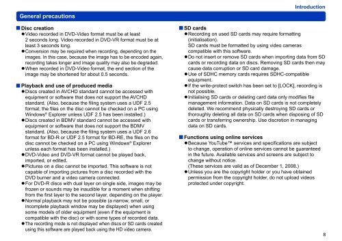 HD Writer AE for HDC Operating Instructions - Panasonic