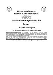 Antiquariats-Angebot Nr. 738 Schach ... - Antikbuch24