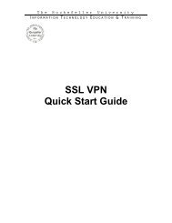 SSL VPN Quick Start Guide - The Rockefeller University ...