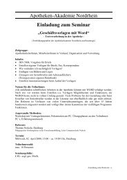 Einladung zum Seminar „Geschäftsvorlagen mit Word“