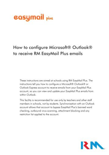 RM EasyMail Plus - Configuring Outlook to receive EasyMail Plus ...