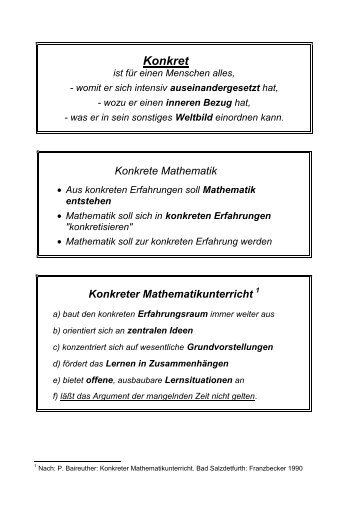 Beschreibung des Konzepts - Mathematik