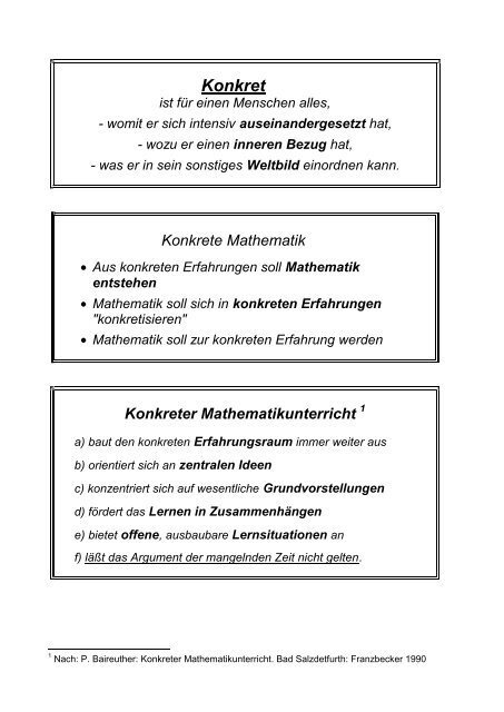 Beschreibung des Konzepts - Mathematik