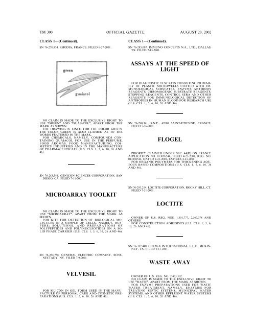 20 August 2002 - U.S. Patent and Trademark Office