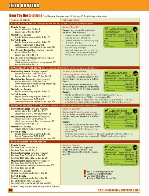 2012-2013 Hunting & Trapping Regulations Guide - New York State ...