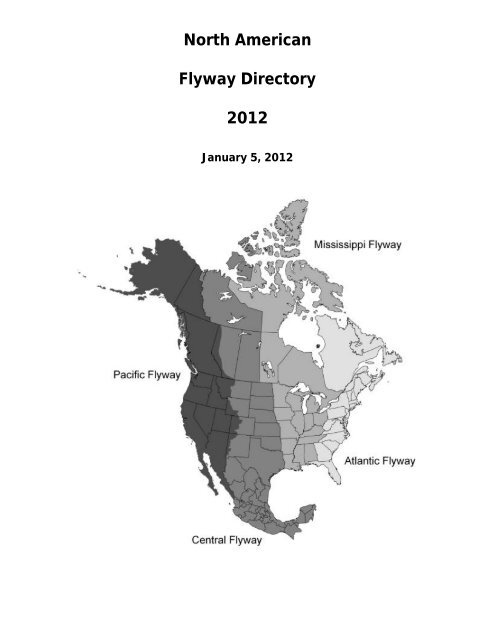 North American Flyway Directory 2012 - Pacific Flyway Council