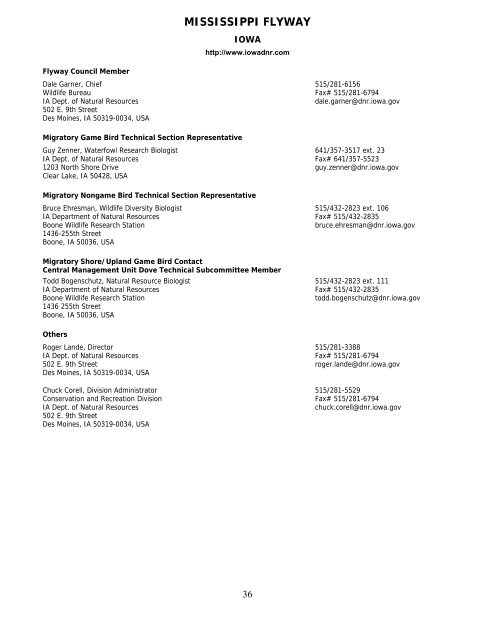 North American Flyway Directory 2012 - Pacific Flyway Council