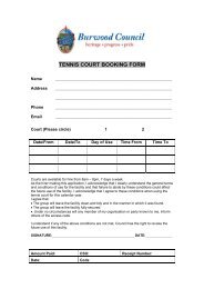 TENNIS COURT BOOKING FORM - Burwood Council