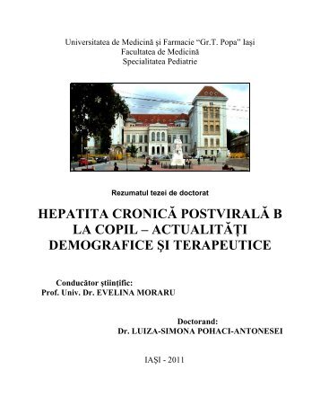 hepatita cronică postvirală b la copil. actualităţi ... - Gr.T. Popa