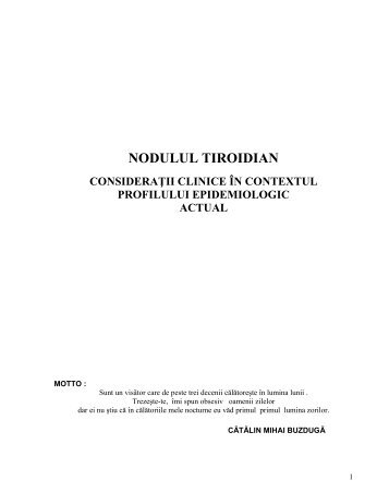 nodulul tiroidian . consideraţii clinice în contextul ... - Gr.T. Popa