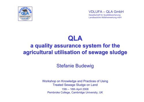 a quality assurance system for the agricultural utilisation of sewage ...