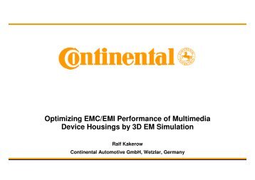 Optimizing EMC/EMI Performance of Multimedia Device ... - CST