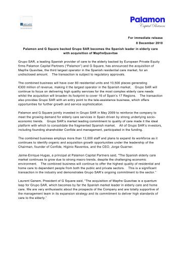 Download press release - Palamon Capital Partners