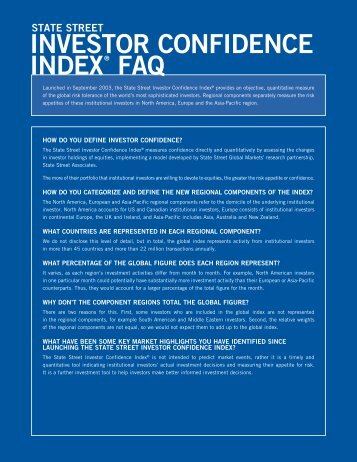 INVESTOR CONFIDENCE INDEX® FAQ - State Street