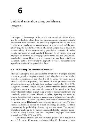 Statistical estimation using confidence intervals - Pharmaceutical ...