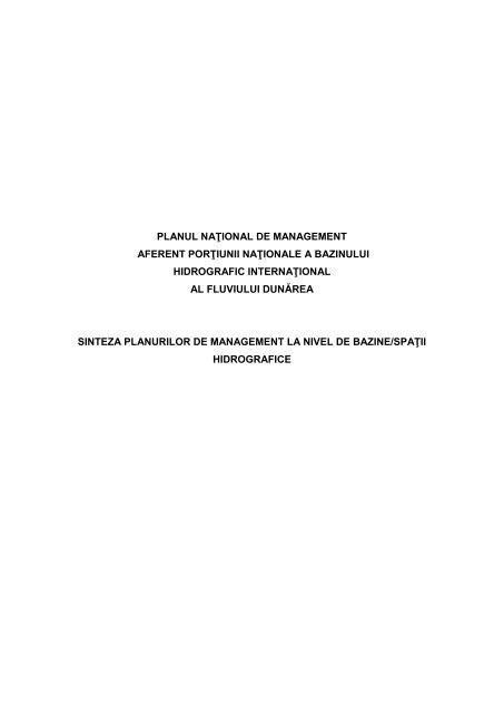 Plan National Management - sinteza - vol.I final(februarie