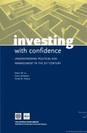 Investing with Confidence - Multilateral Investment Guarantee Agency