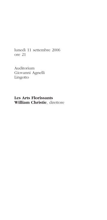 Les Arts Florissants - Città di Torino