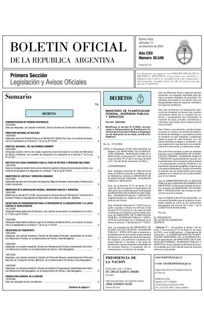 BOLETIN OFICIAL - Centro de Corredores