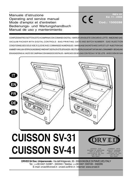 CE-4800-HVE Vacuum Sealer w/ Gas Purge