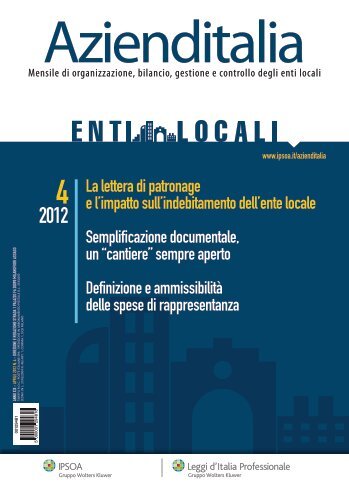 La lettera di patronage e l'impatto sull'indebitamento dell'ente locale ...