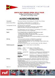 Ausschreibung ONYX RUF SWISS OPEN THUN ... - ONYX Yachting