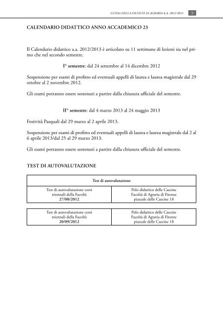 O - Facoltà di Agraria - Università degli Studi di Firenze